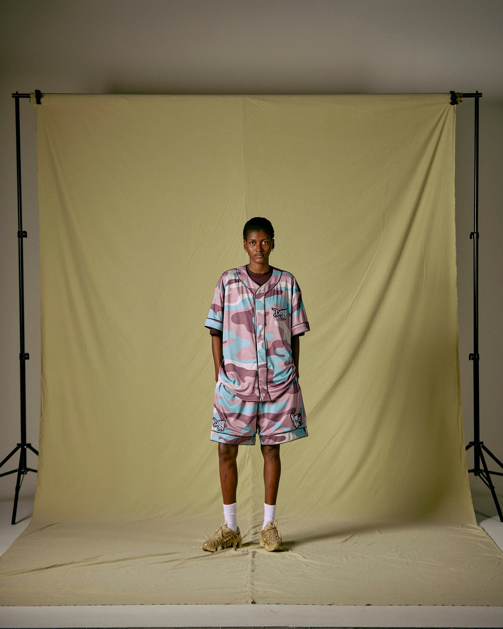 Baseball Shirt Camou Rosa