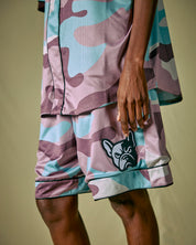 Short Basket Camou Rosa
