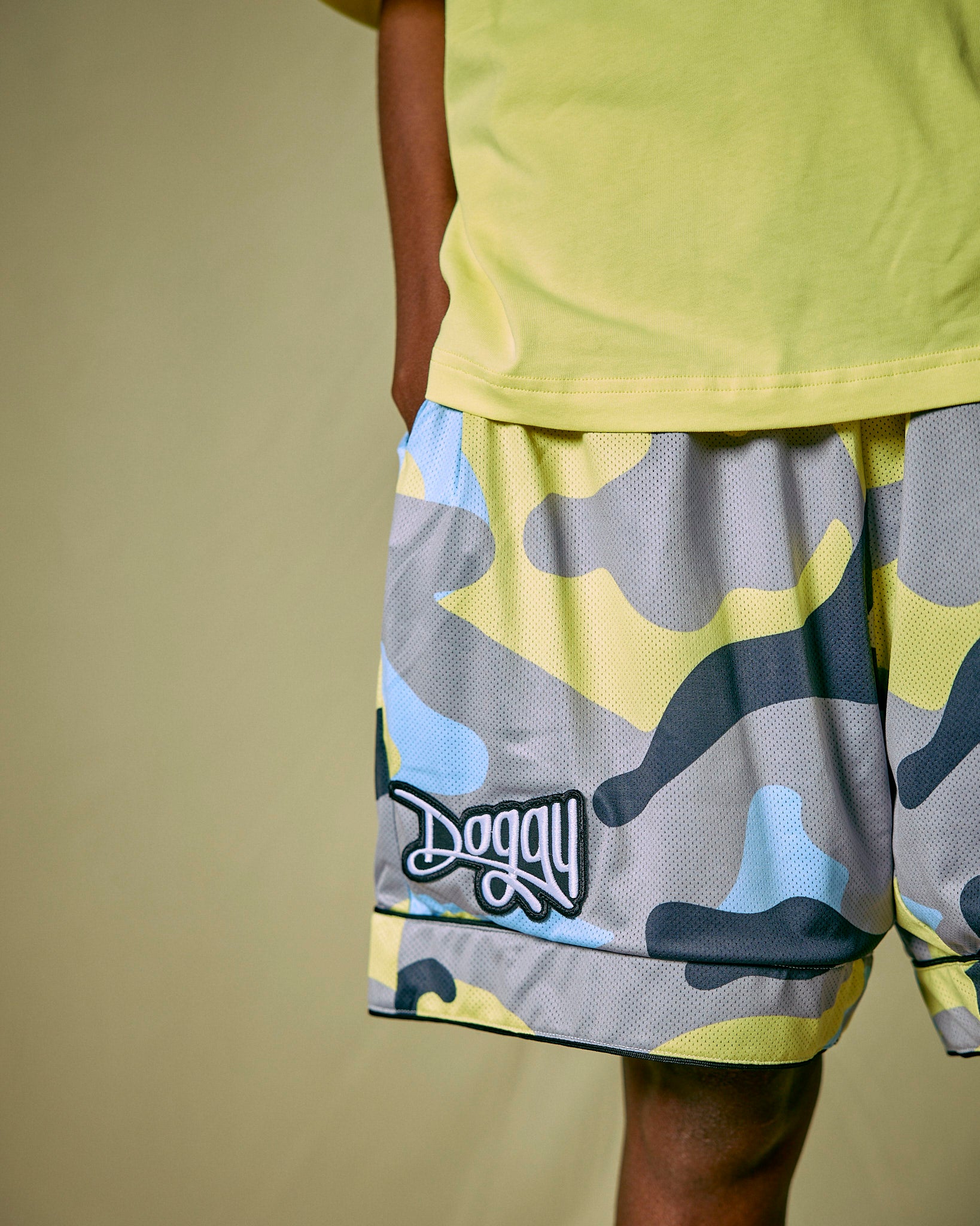 Short Basket Camou Lime