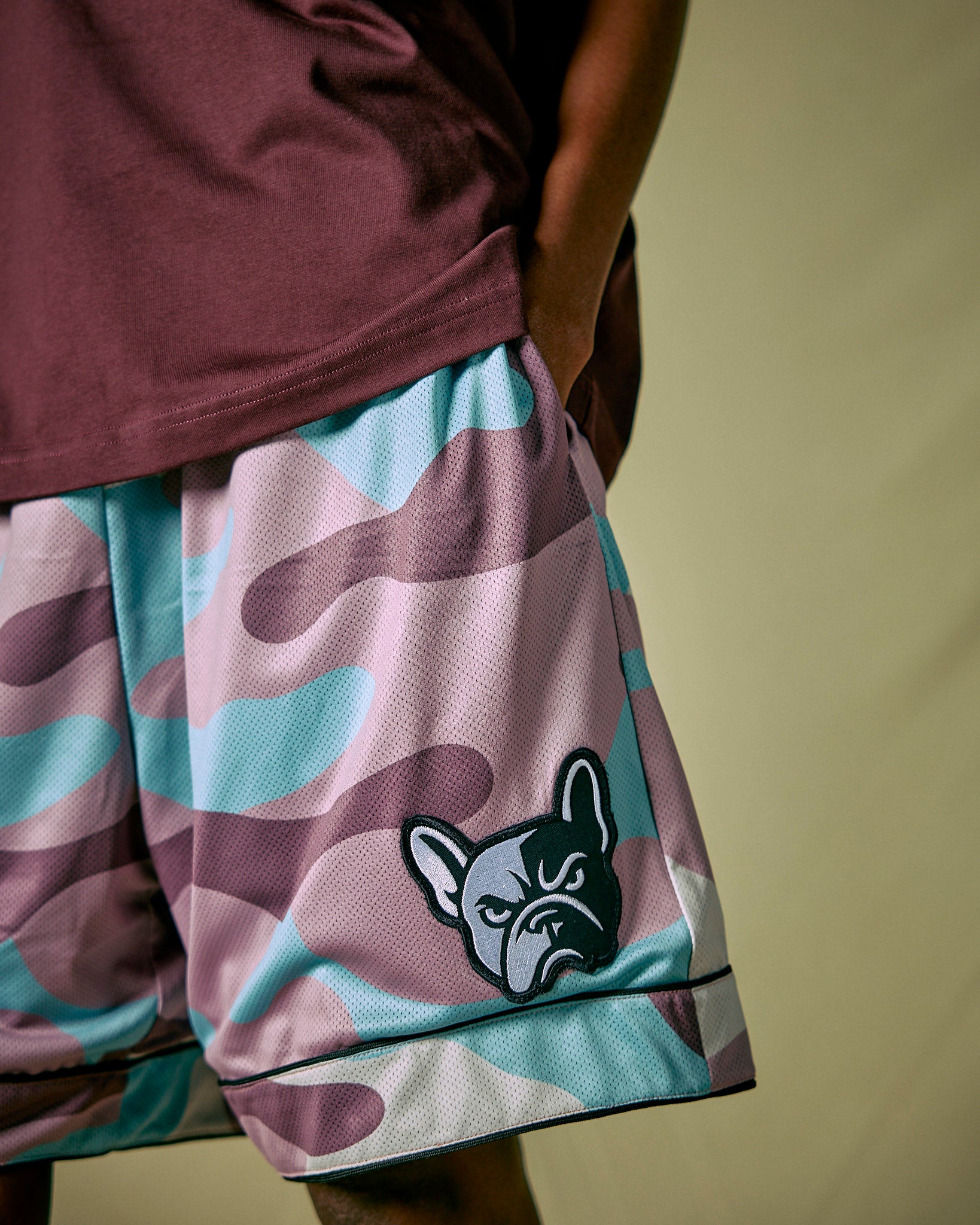 Short Basket Camou Rosa